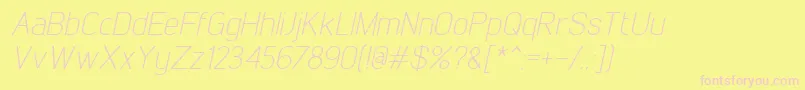 LintelLightitalic-Schriftart – Rosa Schriften auf gelbem Hintergrund