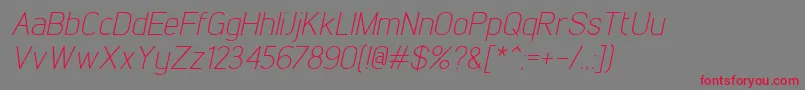 LintelLightitalic Font – Red Fonts on Gray Background