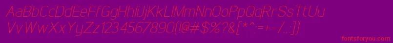 LintelLightitalic Font – Red Fonts on Purple Background