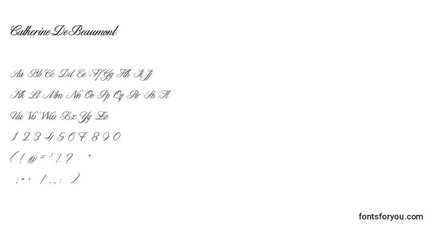 Schriftart CatherineDeBeaumont – Alphabet, Zahlen, spezielle Symbole