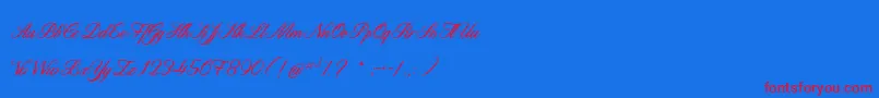 CatherineDeBeaumont Font – Red Fonts on Blue Background