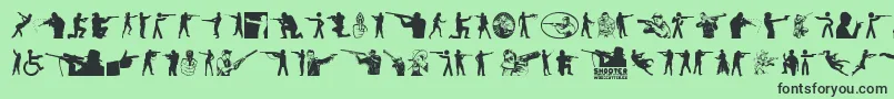 Shooter Font – Black Fonts on Green Background
