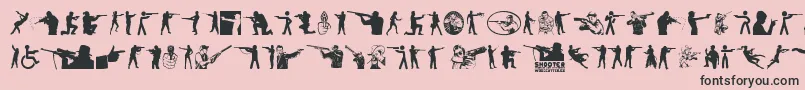 Shooter Font – Black Fonts on Pink Background