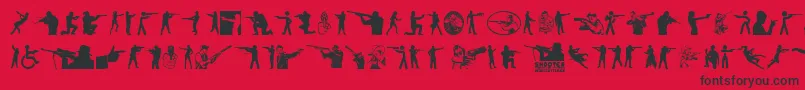 Fonte Shooter – fontes pretas em um fundo vermelho