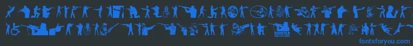 Shooter Font – Blue Fonts on Black Background