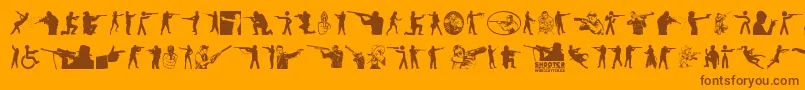 Shooter Font – Brown Fonts on Orange Background