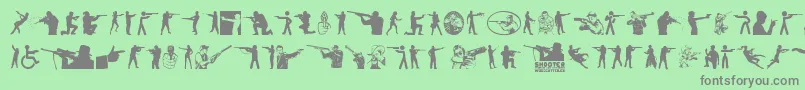 Fonte Shooter – fontes cinzas em um fundo verde