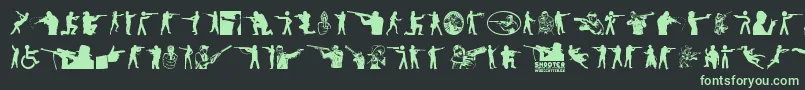 Shooter Font – Green Fonts on Black Background