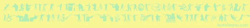 Shooter Font – Green Fonts on Yellow Background