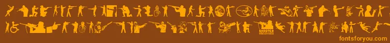 Shooter Font – Orange Fonts on Brown Background