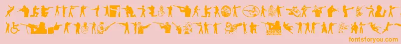 Shooter Font – Orange Fonts on Pink Background