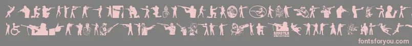 Shooter Font – Pink Fonts on Gray Background