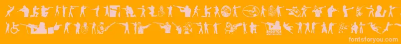 Police Shooter – polices roses sur fond orange