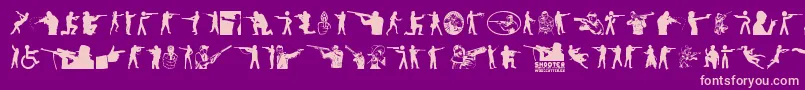 Shooter Font – Pink Fonts on Purple Background