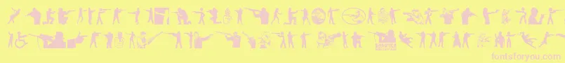 Shooter Font – Pink Fonts on Yellow Background