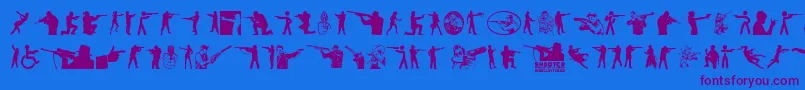 Shooter Font – Purple Fonts on Blue Background
