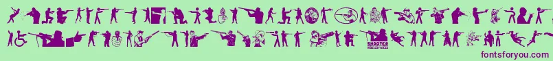 Shooter Font – Purple Fonts on Green Background