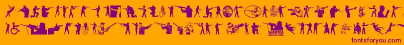 Shooter Font – Purple Fonts on Orange Background
