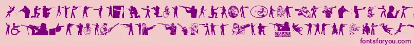 Shooter Font – Purple Fonts on Pink Background