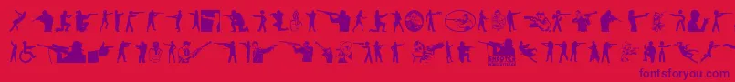 Shooter Font – Purple Fonts on Red Background