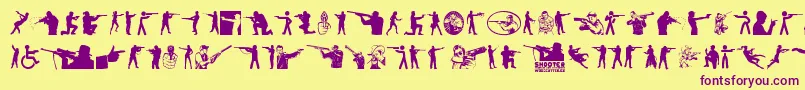 Shooter Font – Purple Fonts on Yellow Background