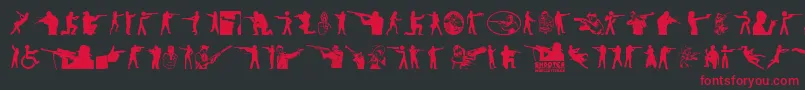 Shooter-Schriftart – Rote Schriften auf schwarzem Hintergrund
