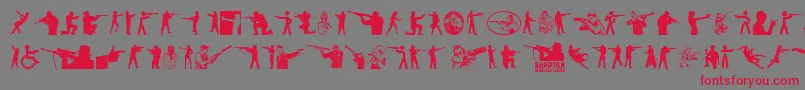 Czcionka Shooter – czerwone czcionki na szarym tle