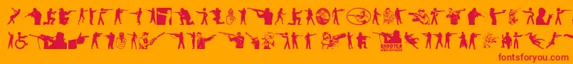 Czcionka Shooter – czerwone czcionki na pomarańczowym tle