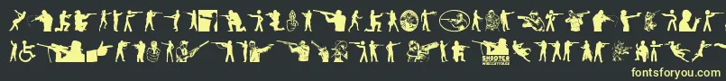 Shooter Font – Yellow Fonts on Black Background