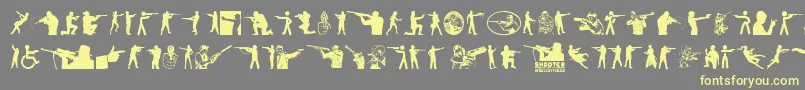 Shooter Font – Yellow Fonts on Gray Background