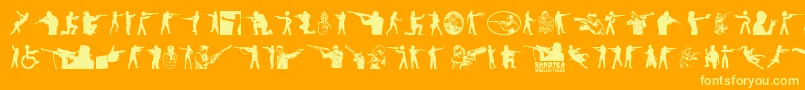 Shooter Font – Yellow Fonts on Orange Background