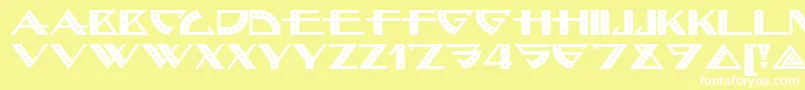 フォントBellhop – 黄色い背景に白い文字