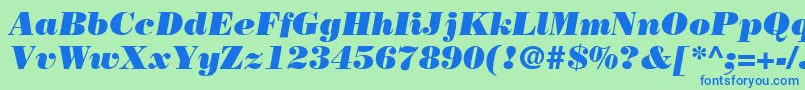 フォントBodoniLtPosterItalic – 青い文字は緑の背景です。