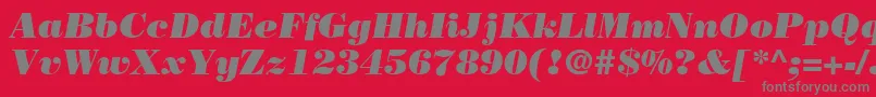 fuente BodoniLtPosterItalic – Fuentes Grises Sobre Fondo Rojo
