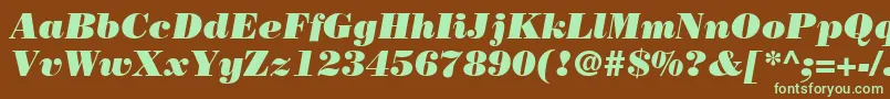 BodoniLtPosterItalic Font – Green Fonts on Brown Background