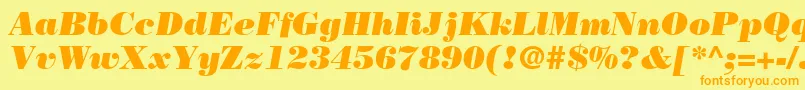 BodoniLtPosterItalic Font – Orange Fonts on Yellow Background