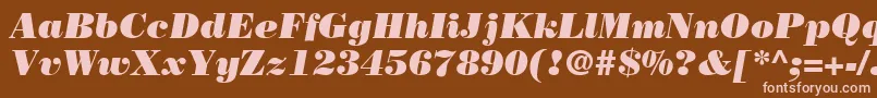 BodoniLtPosterItalic-fontti – vaaleanpunaiset fontit ruskealla taustalla