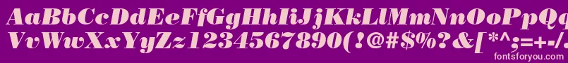 BodoniLtPosterItalic-fontti – vaaleanpunaiset fontit violetilla taustalla