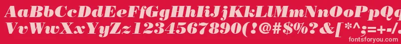 BodoniLtPosterItalic Font – Pink Fonts on Red Background