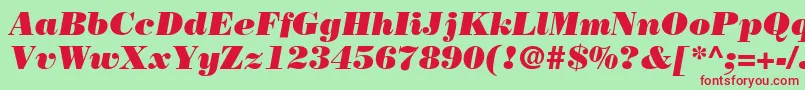 BodoniLtPosterItalic Font – Red Fonts on Green Background