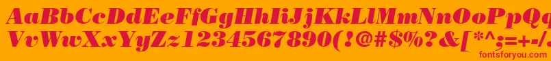 Czcionka BodoniLtPosterItalic – czerwone czcionki na pomarańczowym tle