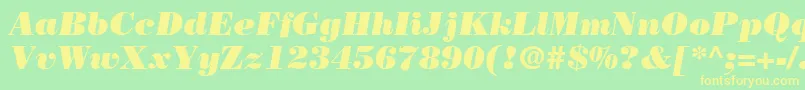 BodoniLtPosterItalic Font – Yellow Fonts on Green Background