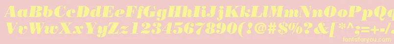 BodoniLtPosterItalic Font – Yellow Fonts on Pink Background