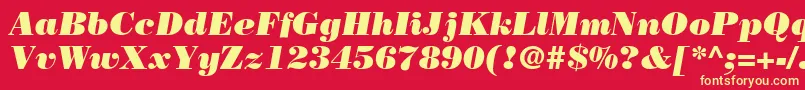 BodoniLtPosterItalic Font – Yellow Fonts on Red Background
