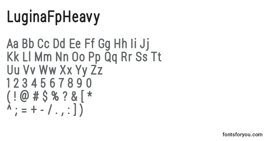 Шрифт LuginaFpHeavy – алфавит, цифры, специальные символы