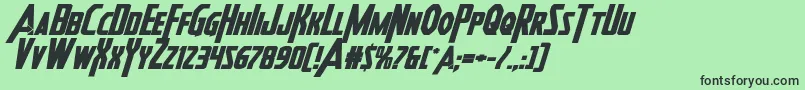 Шрифт Heroesassembleboldexpandital – чёрные шрифты на зелёном фоне