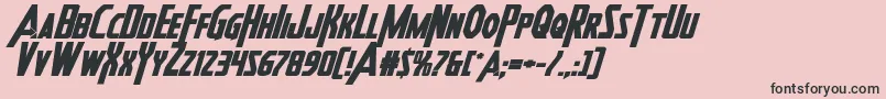 フォントHeroesassembleboldexpandital – ピンクの背景に黒い文字