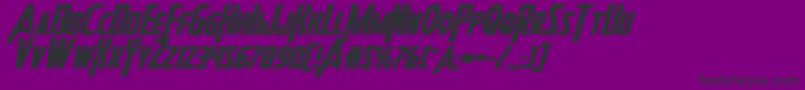 Heroesassembleboldexpandital-Schriftart – Schwarze Schriften auf violettem Hintergrund