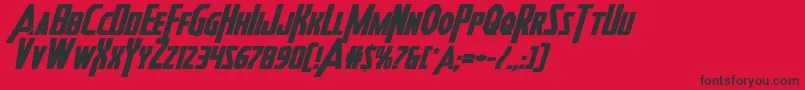 フォントHeroesassembleboldexpandital – 赤い背景に黒い文字