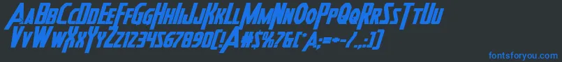 Heroesassembleboldexpandital Font – Blue Fonts on Black Background